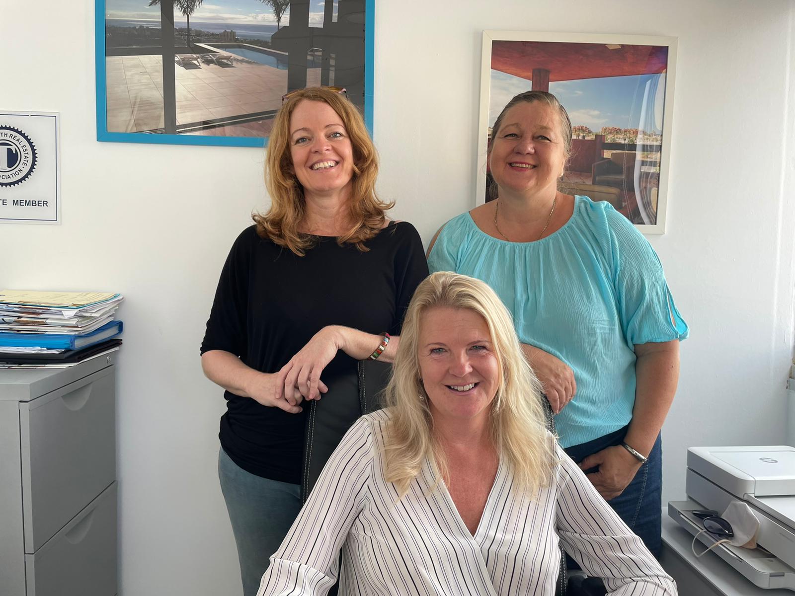 The Tenerife Belfin ladies in their new office